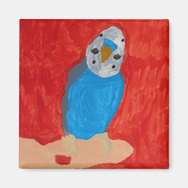 Dallas the Budgie Ceramic Magnet (Framsidan)