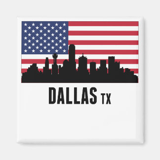 Dallas TX American Flagga Magnet