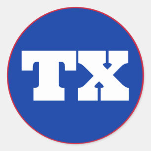 Dallas (TX) - blå x vit x röd Runt Klistermärke