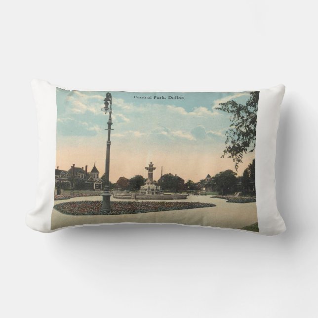 Dallas TX, Central Park, Vintage Inspired 1910 Lumbarkudde (Framsida)