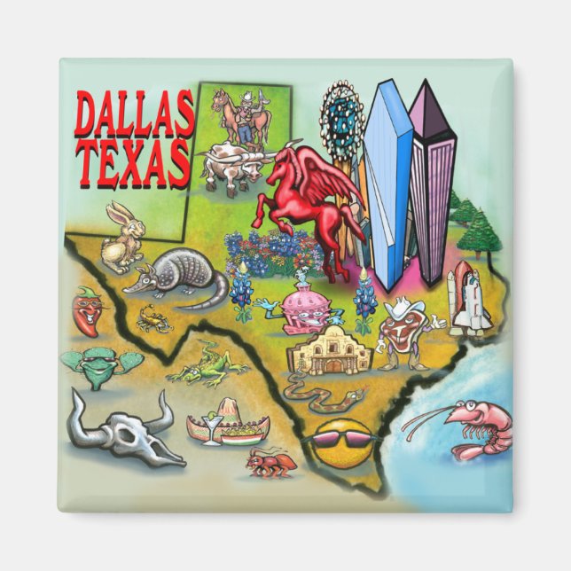 Dallas TX Magnet (Framsidan)