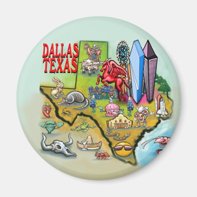 Dallas TX Magnet (Framsidan)
