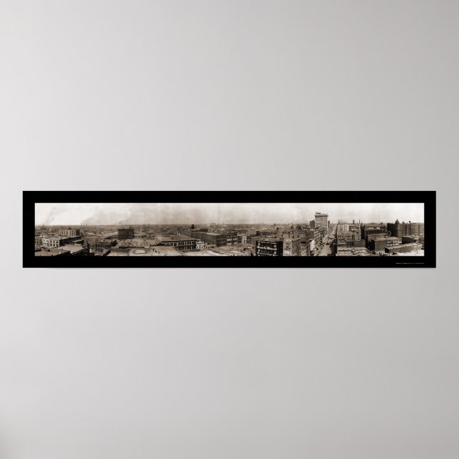 Dallas TX Skyline Photo 1910 Poster (Framsidan)