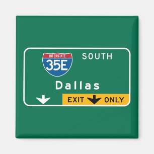 Dallas TX-vägmärke Magnet