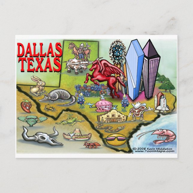 Dallas TX Vykort (Framsida)