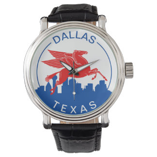 Dallas TX Wristwatch w/ skyline och Pegasus mascot Armbandsur