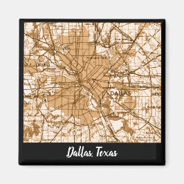Dallas Vintage karta Magnet
