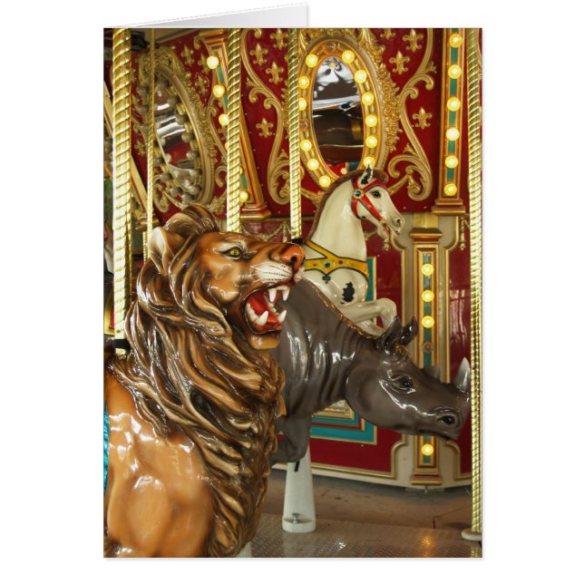 Dallas Zoo Carousel Hälsningskort (Framsidan)