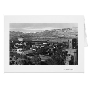 Dalles, Oregon Dock View från 4th Street Hälsningskort