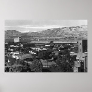 Dalles, Oregon Dock View från 4th Street Poster