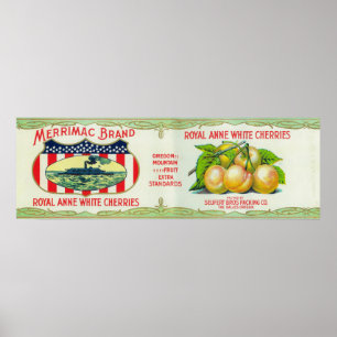 Dalles, Oregon - Merrimac White Cherries Poster