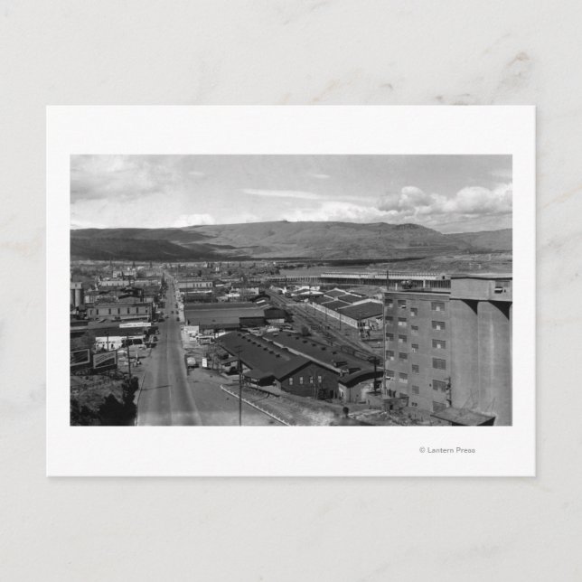 Dalles, Oregon Town View Tittar Väster den 2:a Vykort (Framsida)