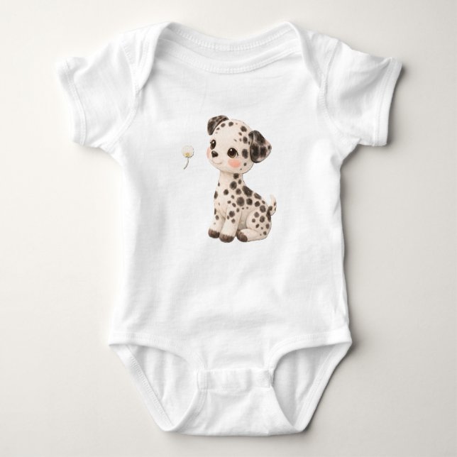 Dalmatian Baby Bodysuit – Cute Spotted Puppy 🐶 T Shirt (Framsida)