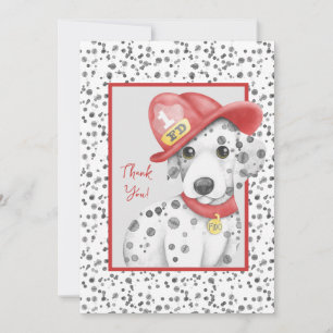 Dalmatian Baby Shower för akut brandsläckare Tack Kort