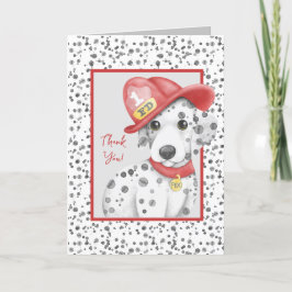Dalmatian Baby Shower för akut brandsläckare Tack Kort