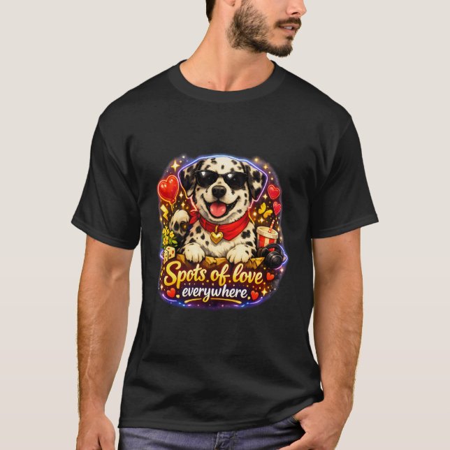 Dalmatian Charm – “Kärlekens fläckar överallt.”  T Shirt (Framsida)