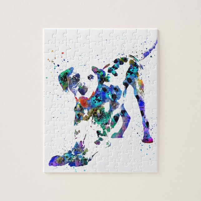 Dalmatian Dalmatian hund, vattenfärgDalmatian Pussel (Vertikal)