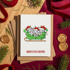 Dalmatian Dog Christmas Card – Santa’s Helpers Julkort