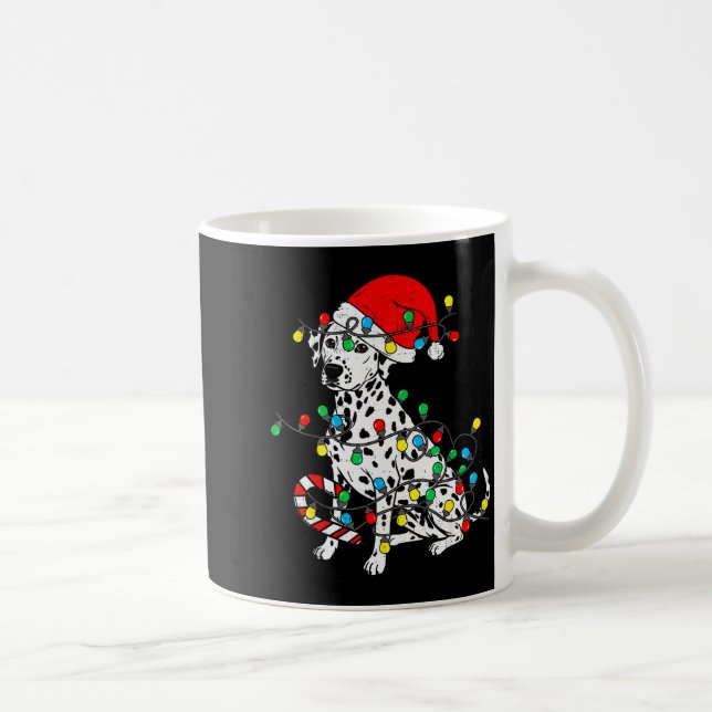 Dalmatian Dog Christmas Lights Santa Xmas Pet Dog  Kaffemugg (Höger)