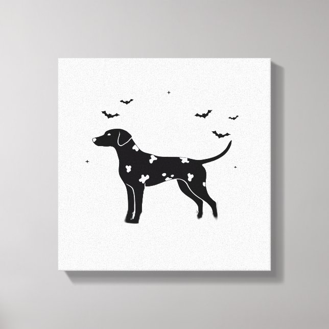 Dalmatian Dog � Halloween Moon Silhouette Classic  Canvastryck (Framsida)