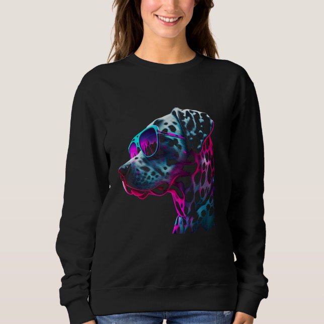 Dalmatian Dog owner Vaporwave Notorious DJ T Shirt (Framsida)