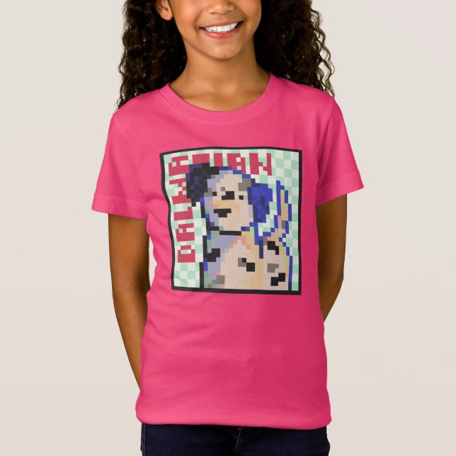Dalmatian Dog, Pixel Art, Pixelart  T Shirt (Framsida)