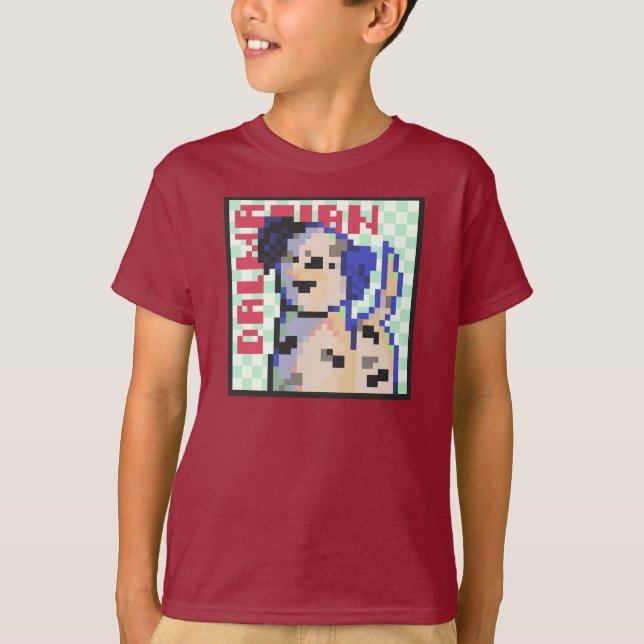 Dalmatian Dog, Pixel Art, Pixelart  T Shirt (Framsida)