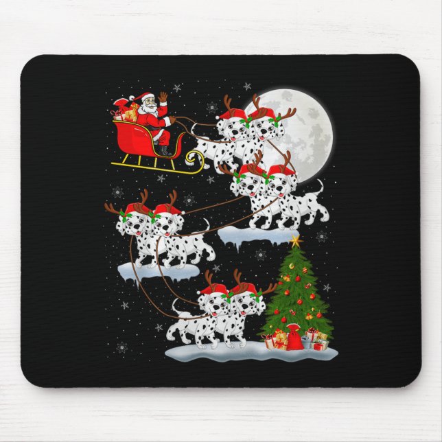 Dalmatian Dog Santa Sleigh Flying Funny Magical Ch Musmatta (Framsidan)