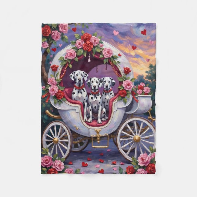 Dalmatian Dog Valentine's Day  Fleecefilt (Framsidan)