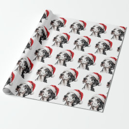 Dalmatian Dog with Santa Hat Presentpapper