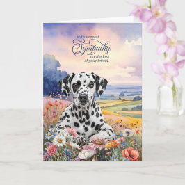 Dalmatian Dog with Wildflowers Pet Sympathy Kort