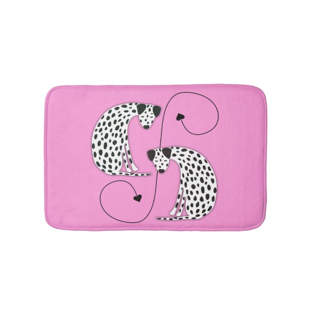 Dalmatian Dogs pink Bath Mat Badrumsmatta (Framsidan)