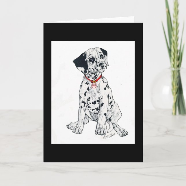 Dalmatian firehousehäftklammer kort (Framsida)