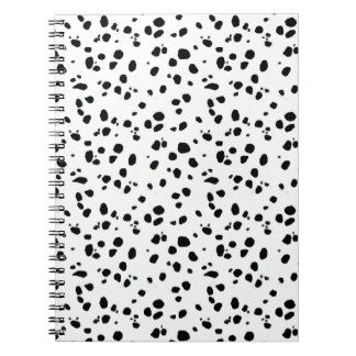 Dalmatian fläckar, Dalmatian tryck, Dalmatian päls Anteckningsbok Med Spiral
