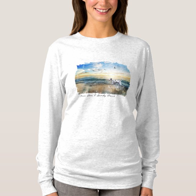 Dalmatian fred, kärlek & sandiga tassar t shirt (Framsida)