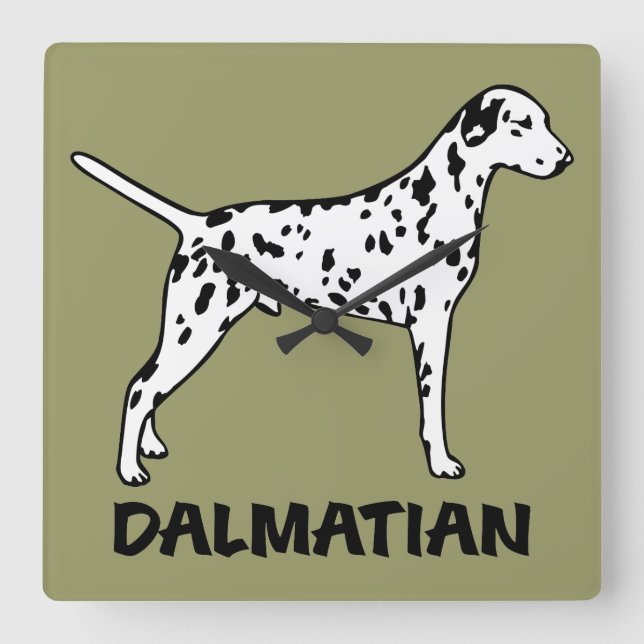 Dalmatian Fyrkantig Klocka (Framsida)