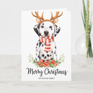 Dalmatian god julsäsong för hund hälsningar helgkort