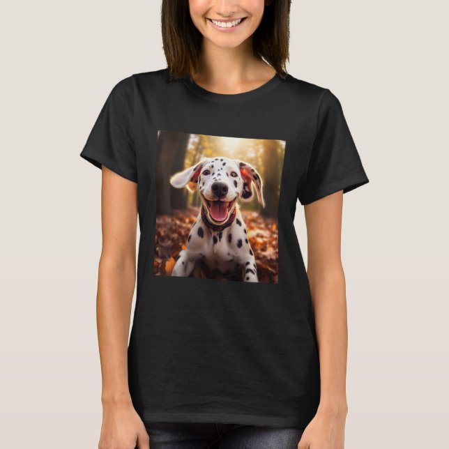 Dalmatian Happy  Dalmatian T Shirt (Framsida)