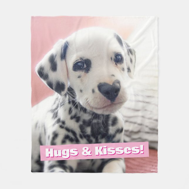 Dalmatian Heart Nose Fleecefilt (Framsidan)