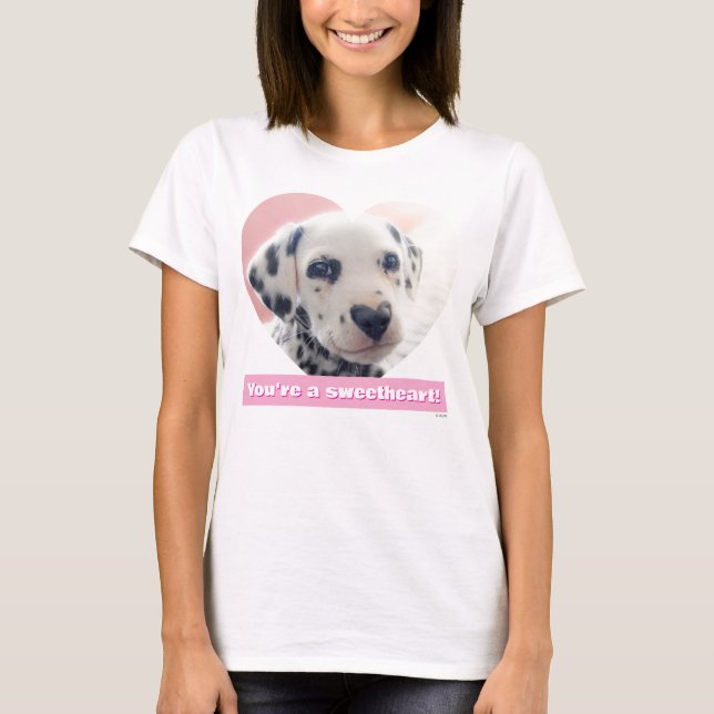Dalmatian Heart Nose T Shirt (Framsida)