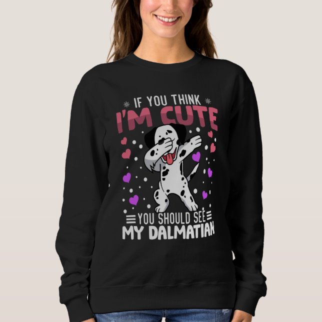 dalmatian Heart Valentine's Day Animal For Womens  T Shirt (Framsida)