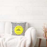 Dalmatian Hund Abstrakt Mönster Gul Monogram