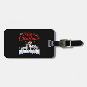 Dalmatian Hund Julbelysning Tomtehatt Jul Hund Bagagebricka