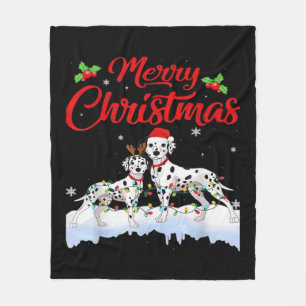 Dalmatian Hund Julbelysning Tomtehatt Jul Hund Fleecefilt