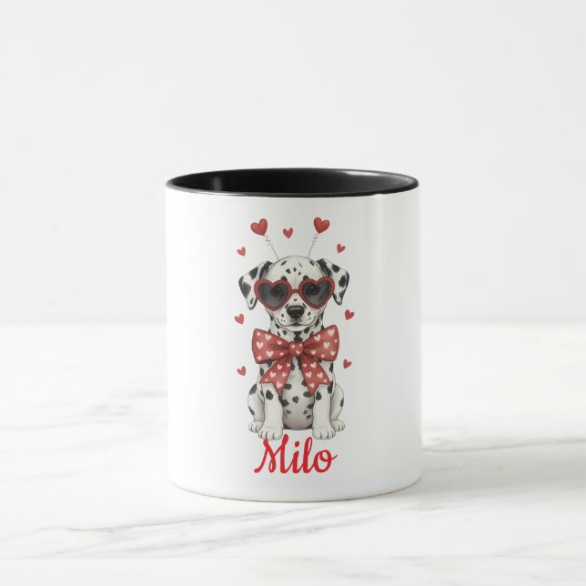 Dalmatian hund kaffemugg valentines dag 2026 (Center)