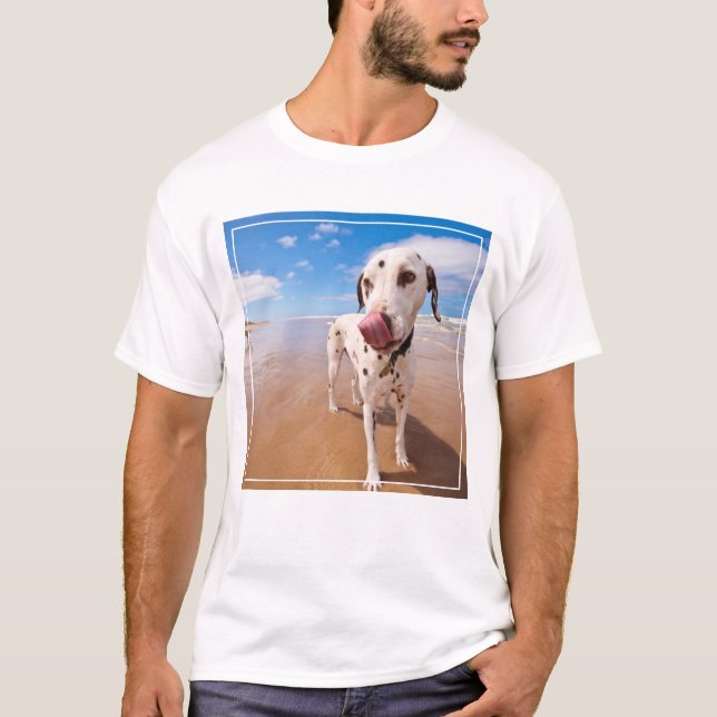 Dalmatian hund på strand tröja (Framsida)