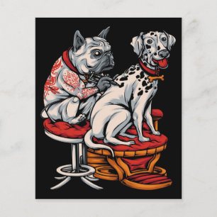 Dalmatian Hund Tatuering DALMATIANER DUK Present Flygblad