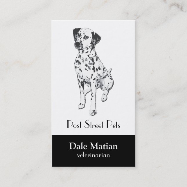 Dalmatian hund visitkort (Framsida)