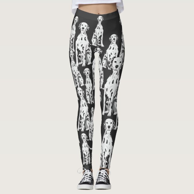 Dalmatian hunddamasker leggings (Framsida)