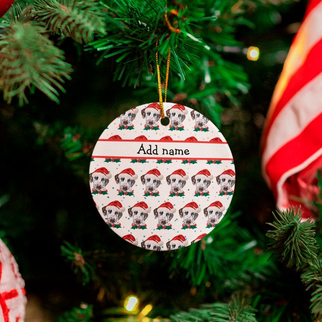 Dalmatian Hundras Jul Julgransprydnad Keramik (Skapare uppladdad)